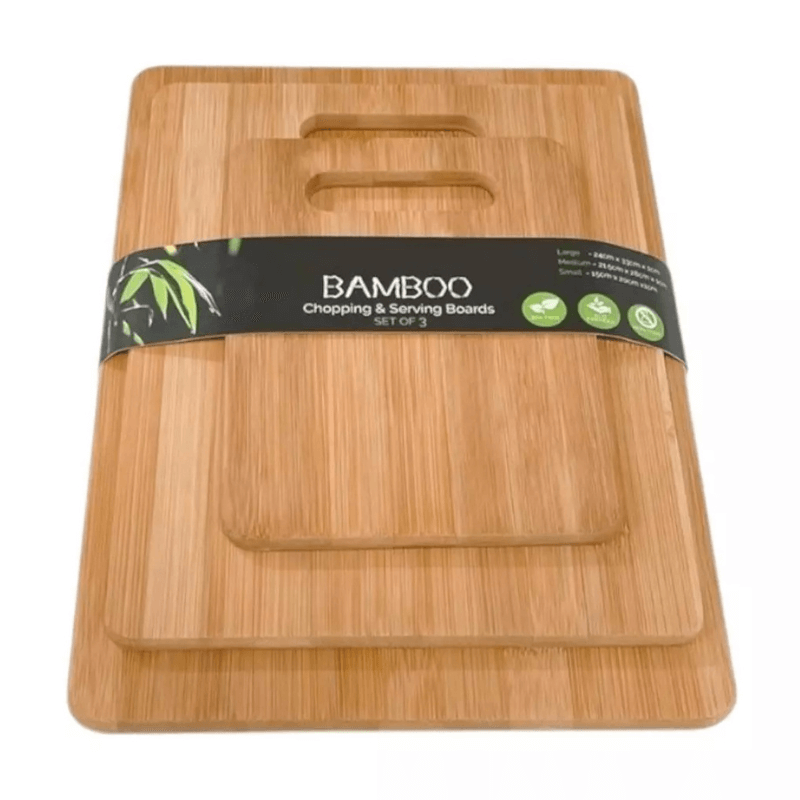 PuraPlanetCo™ 3 PCS Bamboo Chopping and Serving Boards