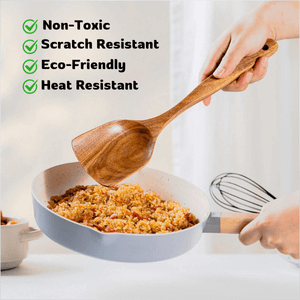 PuraPlanetCo™ 7 PCS Natural Teak Wood Cooking Utensils