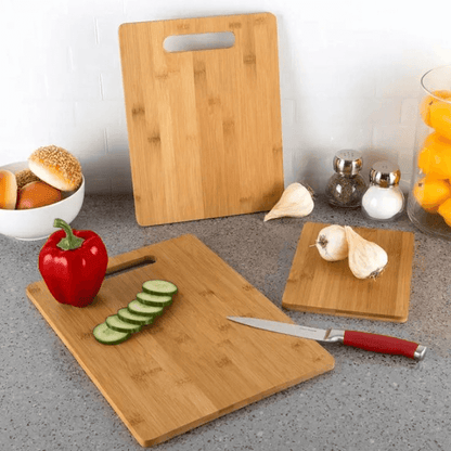 PuraPlanetCo™ 3 PCS Bamboo Chopping and Serving Boards